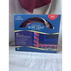 Holiday Time Red Rope Light 18ft Indoor Outdoor Crystallized Light Set